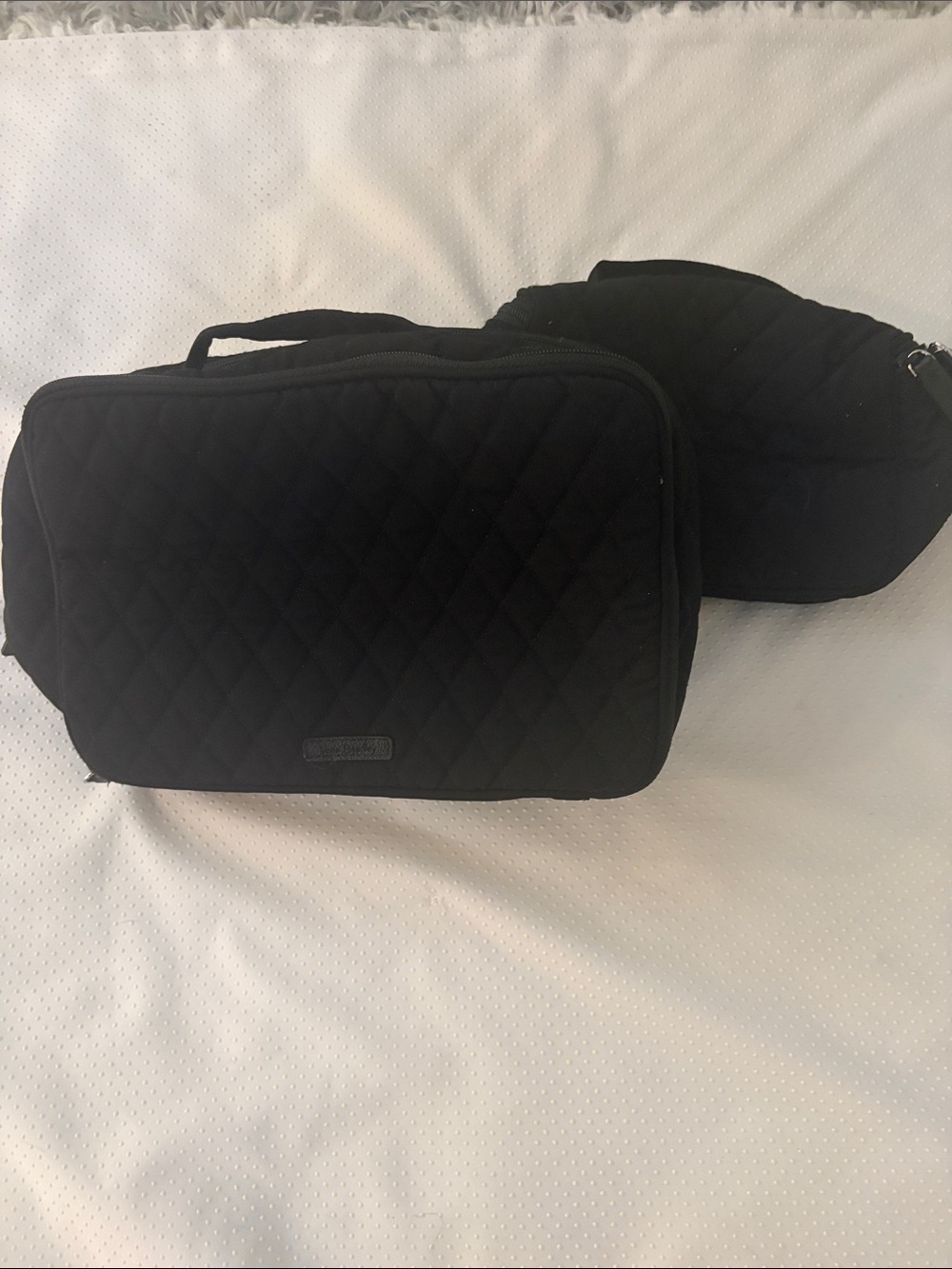 Vera Bradley Black Quilted Travel Toiletry Bag - 2pc